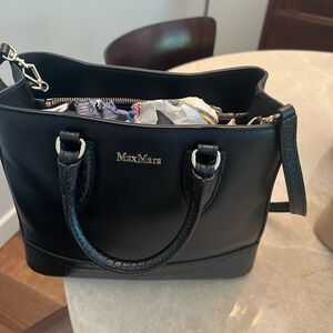 MaxMara Sophisticated Black Leather Satchel